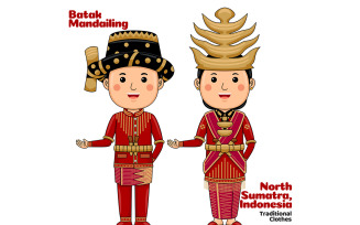Welcome Gesture with Couple North Sumatra Traditional Clothes