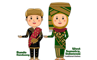 Welcome Gesture with Couple West Sumatra Traditional Clothes 2