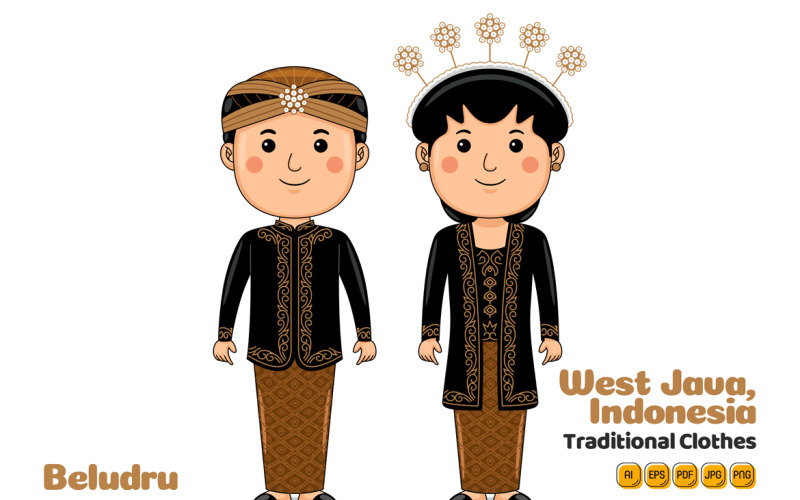 West Java Indonesia Traditional Cloth Vector Graphic
