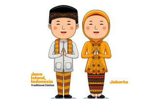 Couple wear Traditional Clothes greetings welcome to Jakarta 4