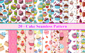 Cupcake Seamless Pattern, Cupcake Pattern, Cake Seamless Pattern