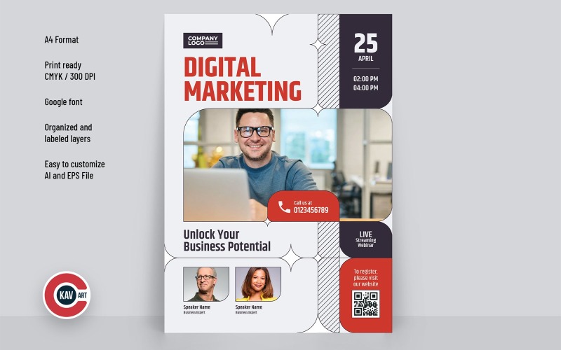 Digital Marketing Webinar Flyer - 00017 Corporate Identity