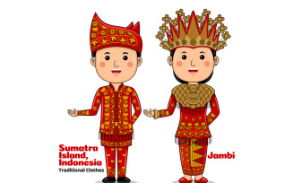 Welcome Gesture with Couple Jambi Traditional Clothes