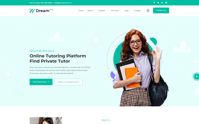 DreamHub Online Tutoring Education HTML5 Template