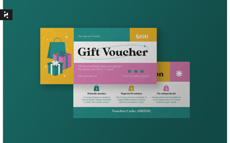 Colorful Creative Gift Voucher Corporate Identity