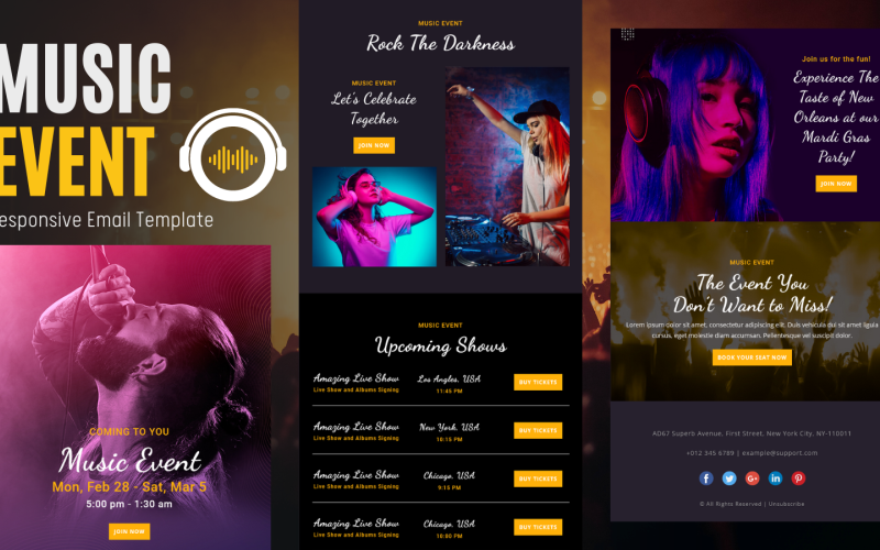 Music Events – Multipurpose Responsive Email Template Newsletter Template