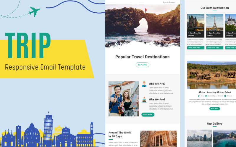 Trip- Multipurpose Responsive Email Template Newsletter Template