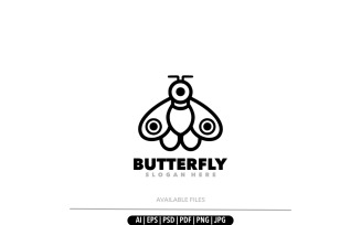 Butterfly line art simple logo