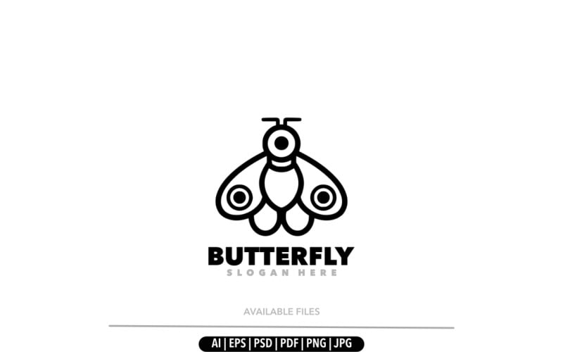 Butterfly line art simple logo Logo Template