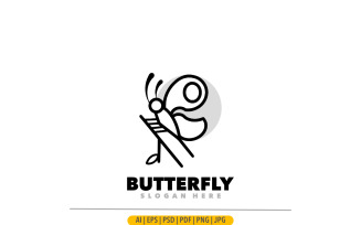 Butterfly line simple design logo