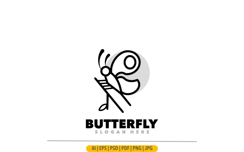 Butterfly line simple design logo Logo Template