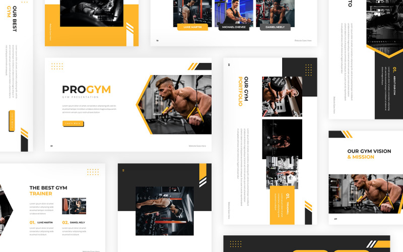 Progym Gym Powerpoint Template PowerPoint Template