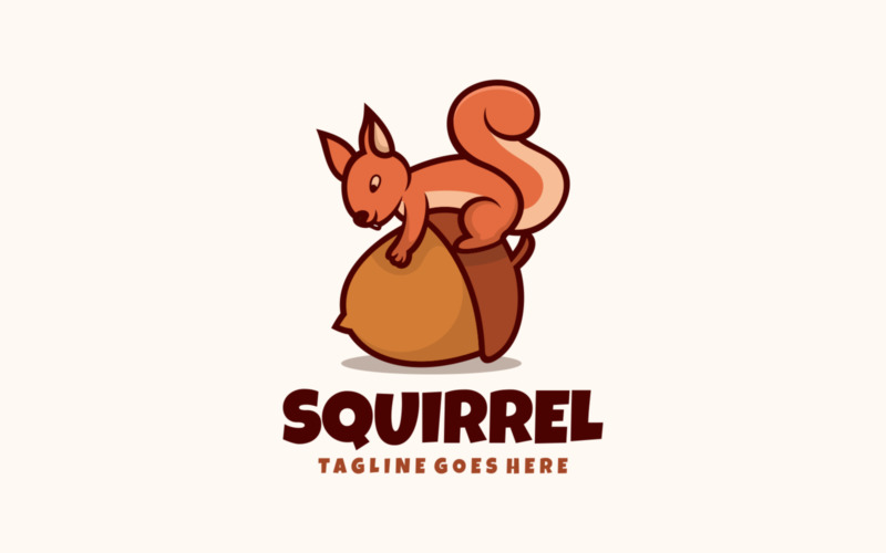 Squirrel Mascot Cartoon Logo 4 Logo Template