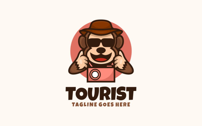 Tourist Mascot Cartoon Logo Logo Template