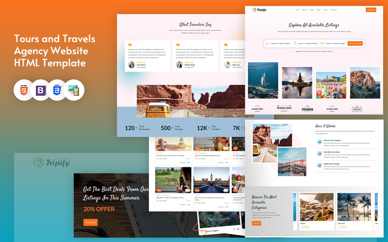 Tours and Travels Agency Website HTML Template