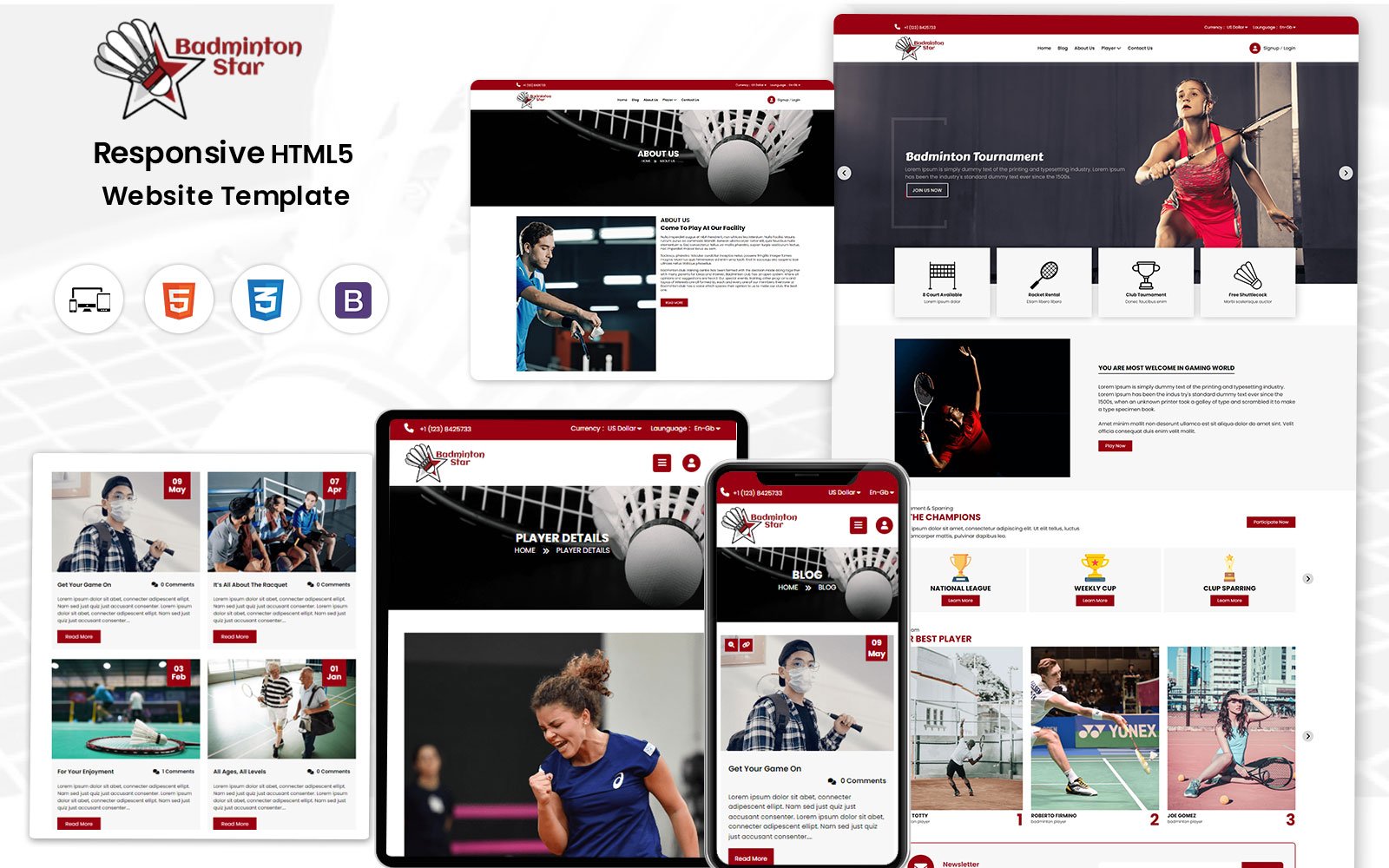 Kit Graphique #335827 Badminton Championnat Divers Modles Web - Logo template Preview