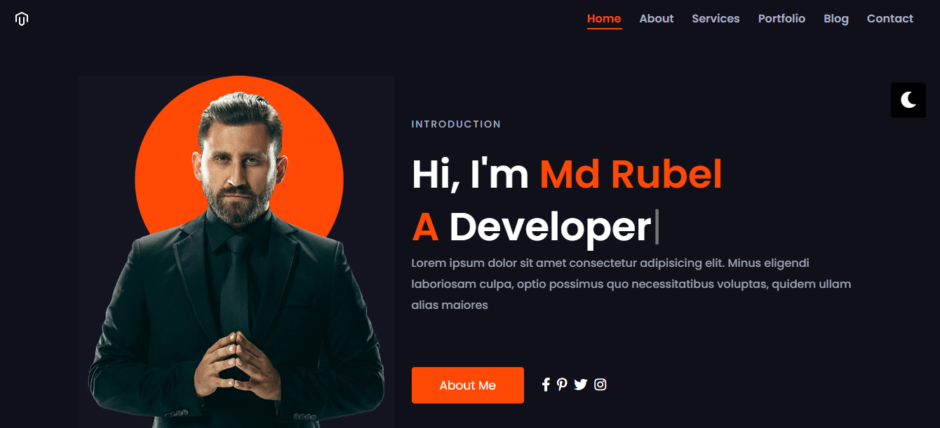 Rubel - Portfolio Landing Page Template