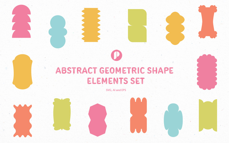 Abstract Geometric Shape Elements Set Illustration