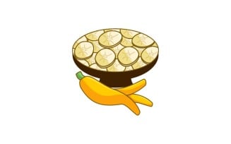 banana fruite logo design template symbol brand identity
