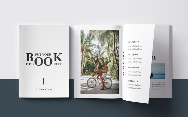 Book Layout Black and white Magazine Template