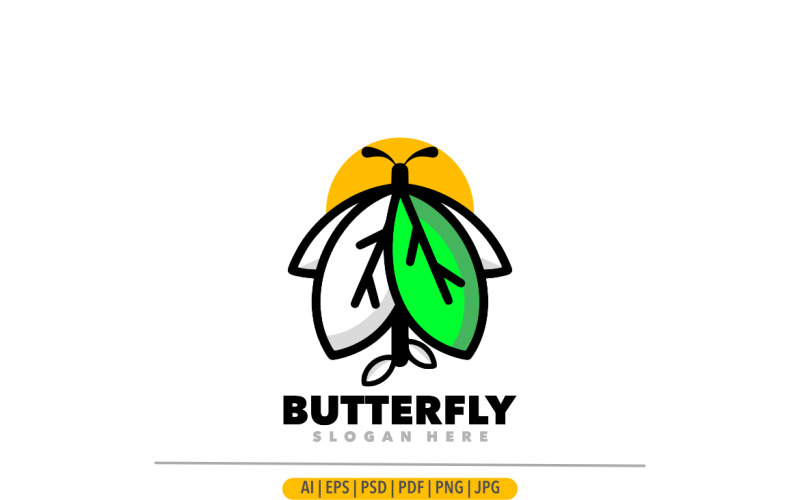 Butterfly leaf logo simple design logo Logo Template