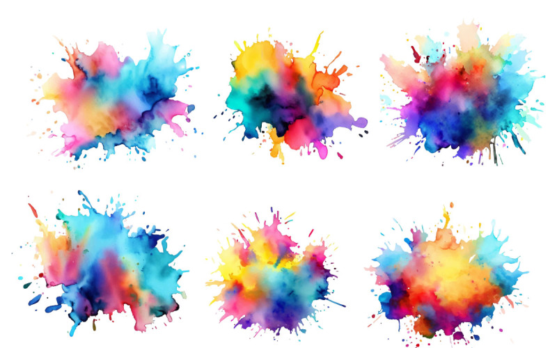 Colorful Ink splash paint splatter background Background