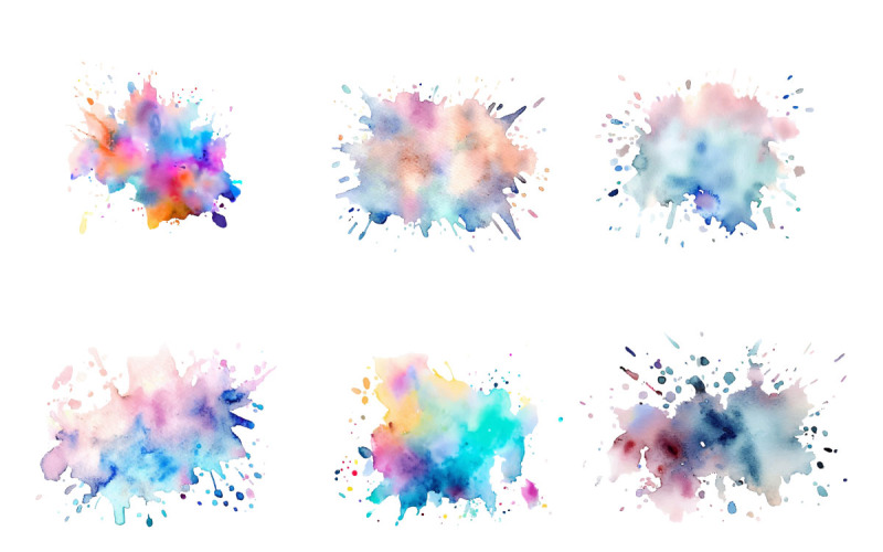 Colorful paint splatter ink background, Abstract ink splash brush stroke Background