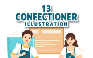 13 Confectioner Vector Illustration