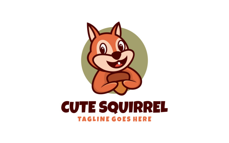 Cute Squirrel Mascot Cartoon logo 1 Logo Template