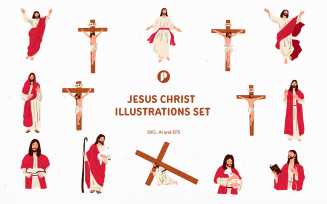 Jesus Christ Illustration Set