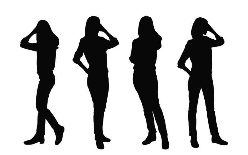 Anonymous female actor silhouette vector Illustration