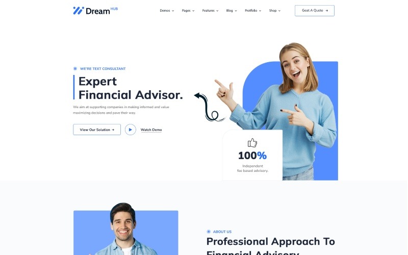 Dreamhub - Personal Advisor Company HTML5 Template Website Template