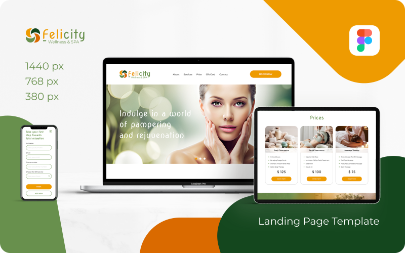 Felicity — Wellness and SPA Landing Page UI Template UI Element