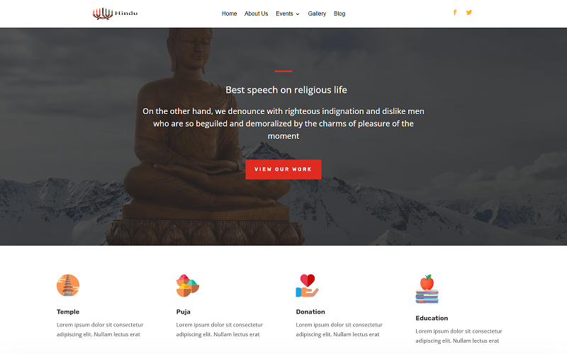 Hindu Religious Church Temple Wordpress Theme WordPress Theme