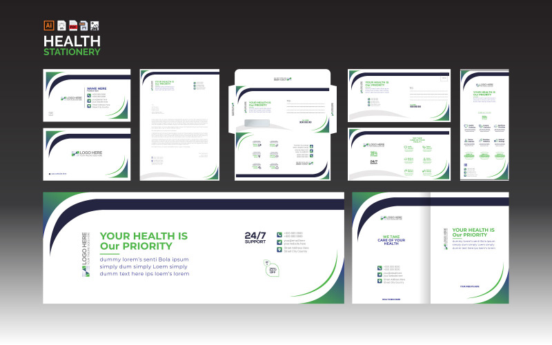 Medical print identity Stationery Design Corporate Identity