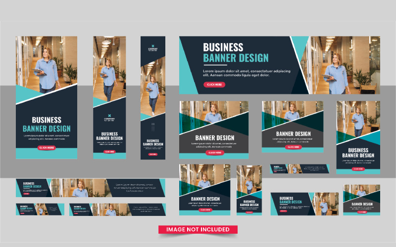 Business Web banner Bundle or Social Media Post Banner Template Corporate Identity
