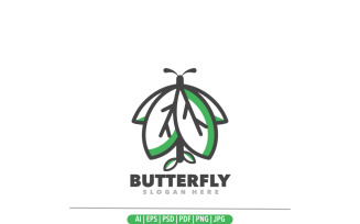 Butterfly leaf simple design template logo