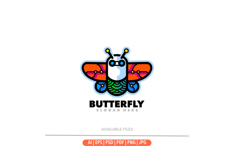Butterfly robot logo template design Logo Template