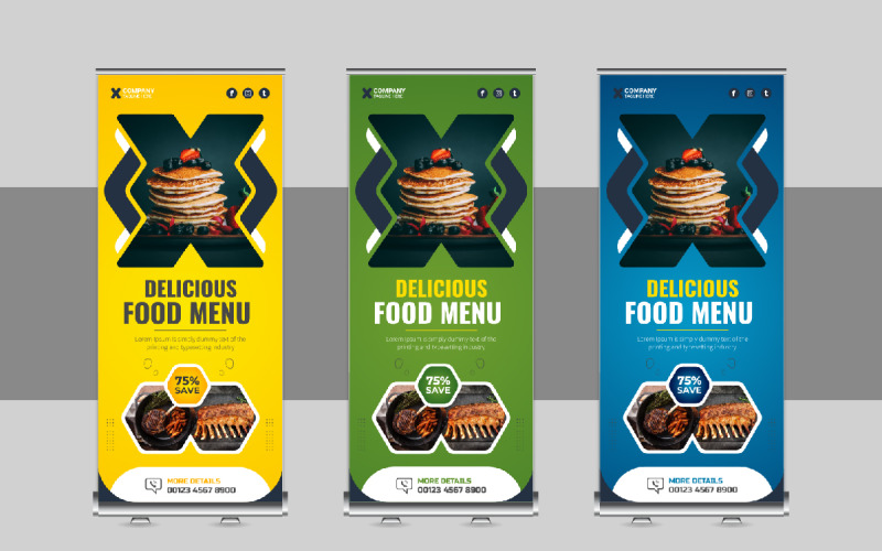 Food Roll Up Banner design Layout Corporate Identity