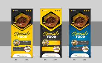 Food Roll Up Banner template design