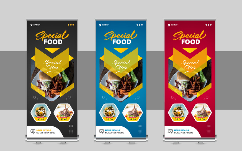 Food Roll Up Banner template layout Corporate Identity