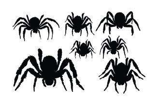 Poisonous spider silhouette set vector