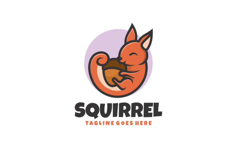 Squirrel Simple Mascot Logo 4 Logo Template