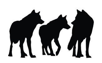 Wolf standing silhouette collection
