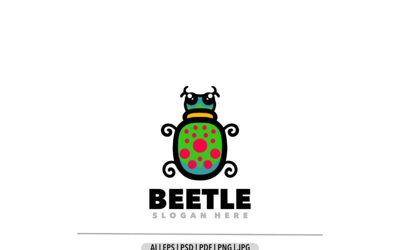 Beetle green simple logo design Logo Template
