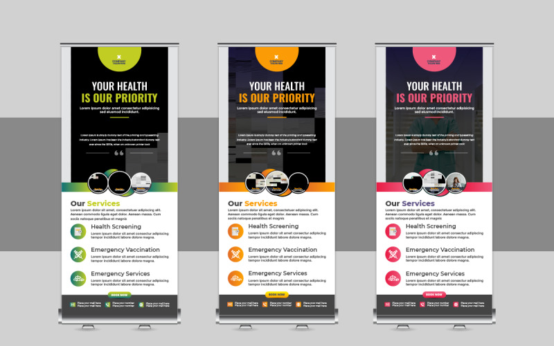 Creative Medical rollup or health care roll up banner design template Corporate Identity