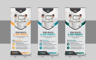 Creative Medical rollup or health care roll up banner template design