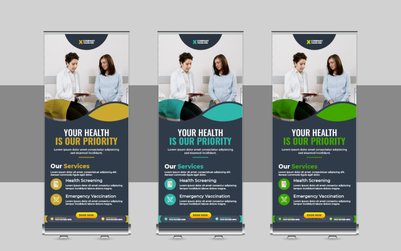 Creative Medical rollup or health care roll up banner template Corporate Identity
