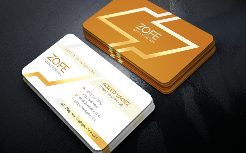 Interior Business Card Template Corporate Identity