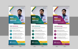 Medical rollup or health care roll up banner design